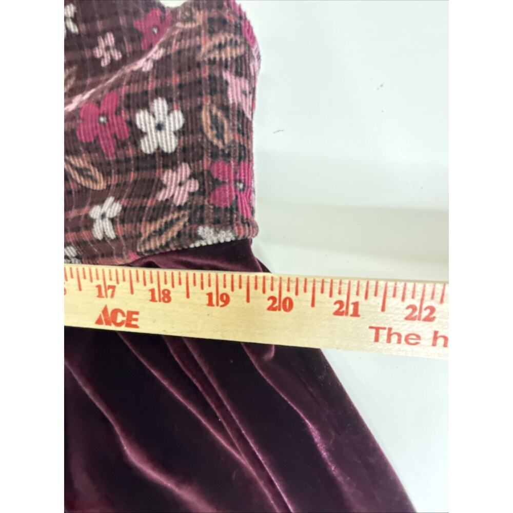 Dee's Design Handmade Dress Velour Velvet Corduroy Jumper Dee Shields Maroon - Picture 8 of 9